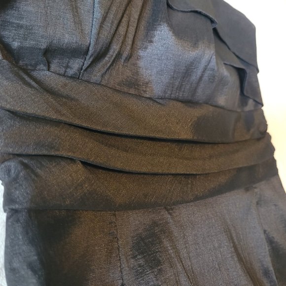 G.L.A.M. One Shoulder Black Dress with Bottom Ruffles Size Medium - Picture 5 of 9